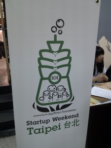 Board with the StartupWeekend Taipei logo