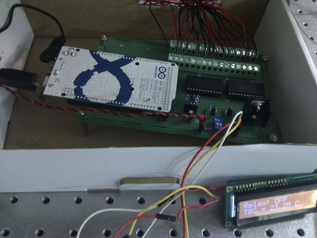 Temperature monitoring board soldered