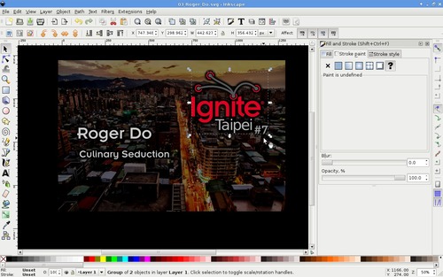 Editing window of Inkscape