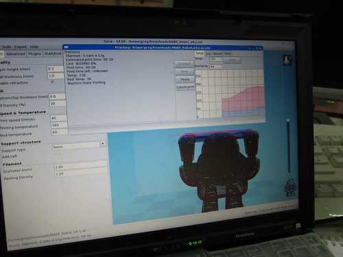 The 3D printer software window