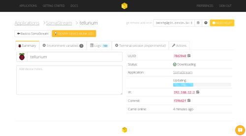 SomaStream device status