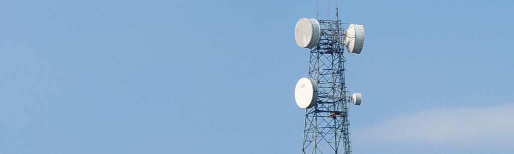 A radio tower against the sky